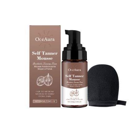 OceAura Lightweight Tanning-Boosting Mousse: Gently moisturizes and nourishes the body skin during summer outdoors, leaving it radiant and glowing.